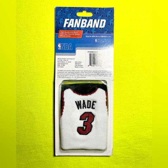 NBA Miami Heat Dwyane Wade Fan Band Sweat ARM Band NBA Basketball Fan Gear #3 - Picture 2 of 2